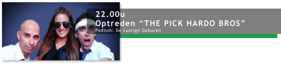 22.00u Optreden “THE PICK HARDO BROS” Podium: De Lustige Geburen