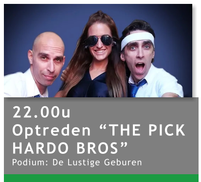 22.00u Optreden “THE PICK HARDO BROS” Podium: De Lustige Geburen