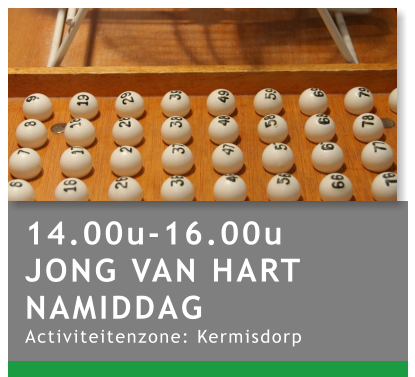 14.00u-16.00u JONG VAN HART NAMIDDAG Activiteitenzone: Kermisdorp